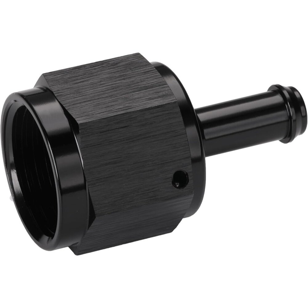 10AN Female to 5/16 Barb Hose Fitting Adapter Straight Swivel Aluminum Black - Picture 4 of 4